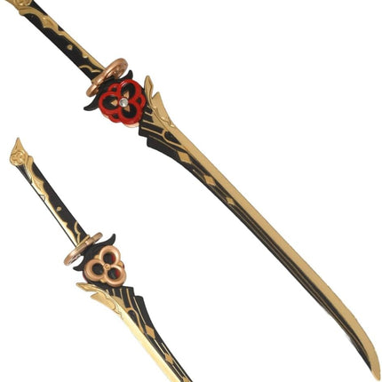 Monenjoy 原神 ミニチュア フィヨルドの歌 フータオ(胡桃) モデル 槍 長柄武器 22cm ミニ武器 おもちゃ 卓上装備品 コスプレグッズ 1/6ver 合金製 塗装済み完成品フィギュア周 - Monenjoy