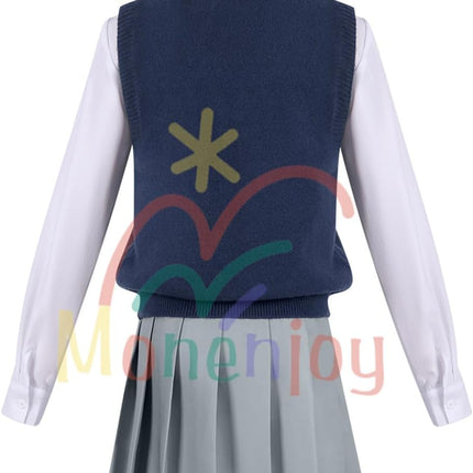 Monenjoy 2.5次元の誘惑 にごリリ 天乃リリサ コスチューム JK服 高校服 ユニフォーム コスプレ衣装 髪飾り付 cosplay ハロウィン クリスマス 仮装 イベント スカート - Monenjoy