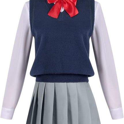 Monenjoy 2.5次元の誘惑 にごリリ 天乃リリサ コスチューム JK服 高校服 ユニフォーム コスプレ衣装 髪飾り付 cosplay ハロウィン クリスマス 仮装 イベント スカート - Monenjoy