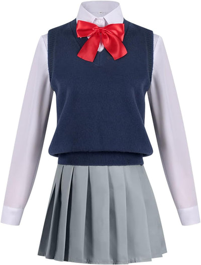 Monenjoy 2.5次元の誘惑 にごリリ 天乃リリサ コスチューム JK服 高校服 ユニフォーム コスプレ衣装 髪飾り付 cosplay ハロウィン クリスマス 仮装 イベント スカート - Monenjoy