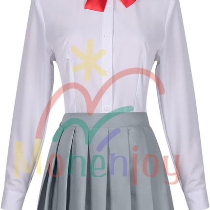 Monenjoy 2.5次元の誘惑 にごリリ 天乃リリサ コスチューム JK服 高校服 ユニフォーム コスプレ衣装 髪飾り付 cosplay ハロウィン クリスマス 仮装 イベント スカート - Monenjoy