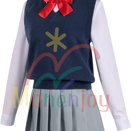 Monenjoy 2.5次元の誘惑 にごリリ 天乃リリサ コスチューム JK服 高校服 ユニフォーム コスプレ衣装 髪飾り付 cosplay ハロウィン クリスマス 仮装 イベント スカート - Monenjoy