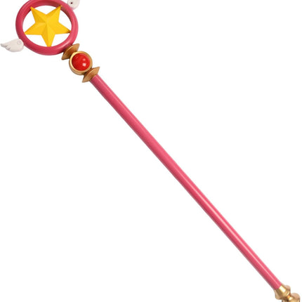 Monenjoyカードキャプターさくら 魔法の杖 封印の杖 透明感 星の杖 85cm クリアカード 魔法少女 道具 武器 魔法の杖 ステッキ 可愛い 樹脂 コスプレ道具 撮影道具 おもちゃ 手遊び ハロウィン コスプレ 武器 道具 用具 ハロウィン イベント - Monenjoy
