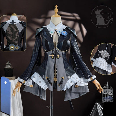 Monenjoy ゼンゼロ イーシェン 儀玄 新衣装 墨まとう影の足跡 黒色 ゼンゼロ 雲霞の行き着く処 ZZZ YiXuan コスプレ衣装 イベント 仮装 ハロウィン