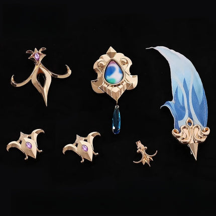 Monenjoy 原神 フォンテーヌ ヌヴィレット シューズカバー付 神の目   Neuvilette コスチューム 衣装 ハロウィン クリスマス 衣装 イベント 変装 cosplay - Monenjoy