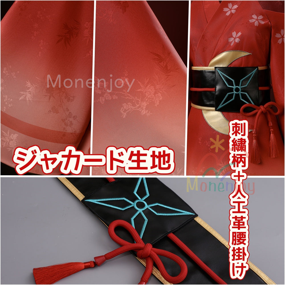 Monenjoy 超かぐや姫 かぐや コスプレ衣装 ジャカード生地 少女 コスチューム ハロウィン 仮装 髪飾付 Monenjoy