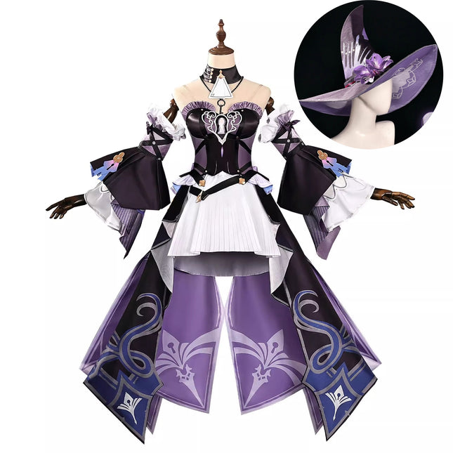 Monenjoy 崩壊スターレイル マダムヘルタ コスプレ衣装 洋服 ワンピース 3d樹脂製アクセサリー コスチュームGS1204 - Monenjoy