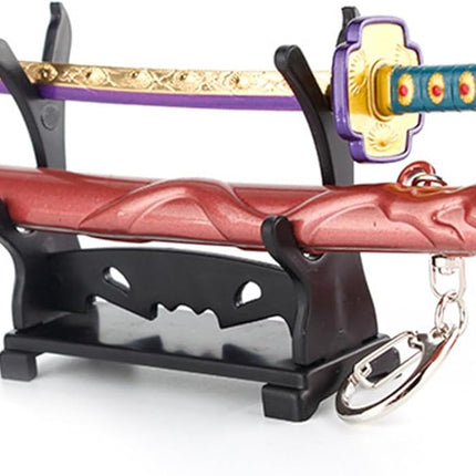 Monenjoy ミニ武器 鬼滅の刃 胡蝶 しのぶ 22cm 押して弾むキーホルダー 未開刃 おもちゃ 合金 レプリカ メタル製 キーホルダーアクセサリー キーリング キーチェーン 小物 雑貨 手遊び 卓上装備品 フィギュア武器 - Monenjoy