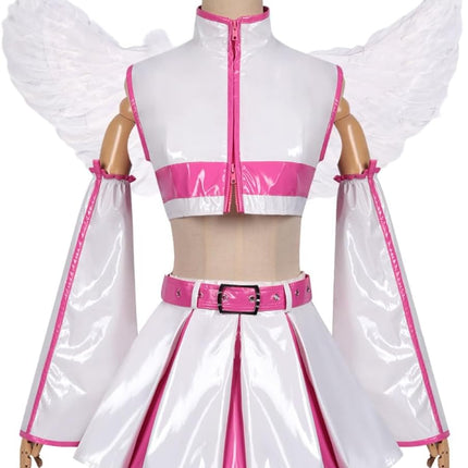 Monenjoy 2.5次元の誘惑 にごリリ 天乃リリサ コスチューム JK服 高校服 翼付 コスプレ衣装 髪飾り付 cosplay ハロウィン クリスマス 仮装 イベント - Monenjoy