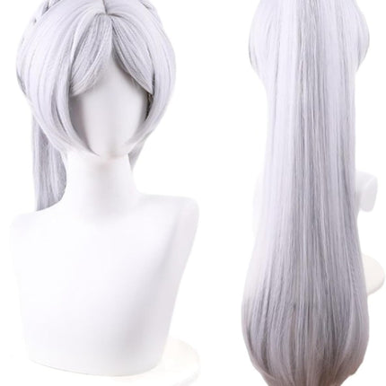 Monenjoy 葬送のフリーレン フリーレン ポニーテール ウィッグ ロング 自然 グラデーション フルウィッグ バレない セミロング ミディアム 可愛い ハイトーンカラー ハイライト かつら - Monenjoy