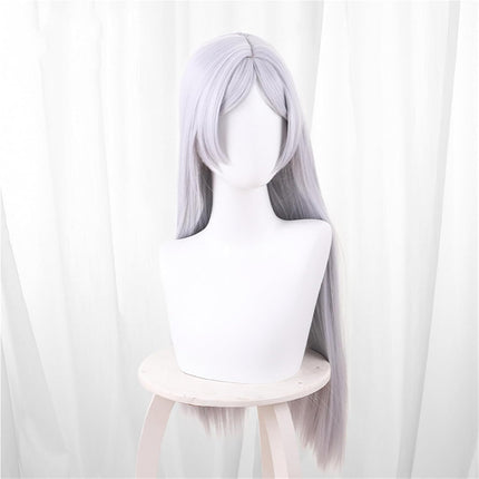 Monenjoy 葬送のフリーレン フリーレン ポニーテール ウィッグ ロング 自然 グラデーション フルウィッグ バレない セミロング ミディアム 可愛い ハイトーンカラー ハイライト かつら - Monenjoy