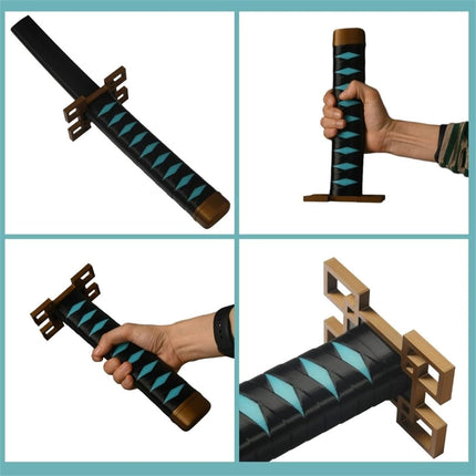 Monenjoy 鬼滅の刃 霞柱風 24cm 刃47cm 時透 西洋 格納式剣 無一郎 おもちゃ 剣 3Dプリント 面白い 伸縮刀 小道具 樹脂製造 インテリア装備品 プラスチック - Monenjoy