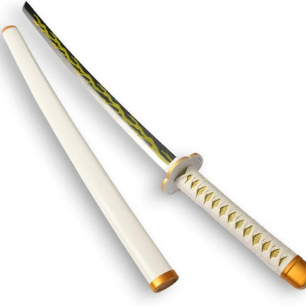 Monenjoy 鬼滅の刃 日輪刀 100cm 武器レプリカ  冨岡 木 撮影 おもちゃ 武器 木 ハロウィン 舞台道具 剣士 コスプレ道具 レプリカ  - Monenjoy