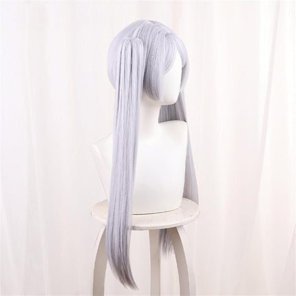 Monenjoy 葬送のフリーレン フリーレン ポニーテール ウィッグ ロング 自然 グラデーション フルウィッグ バレない セミロング ミディアム 可愛い ハイトーンカラー ハイライト かつら - Monenjoy