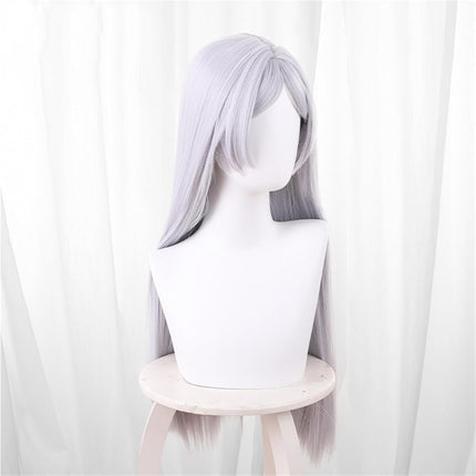 Monenjoy 葬送のフリーレン フリーレン ポニーテール ウィッグ ロング 自然 グラデーション フルウィッグ バレない セミロング ミディアム 可愛い ハイトーンカラー ハイライト かつら - Monenjoy