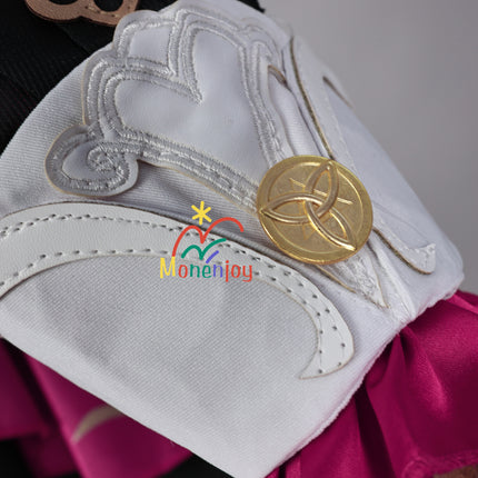 Monenjoy 原神 エスコフィエ コスプレ衣装  Escoffier コスチューム ワンピース 洋服 帽子付 3d樹脂アクセサリー G1199 - Monenjoy