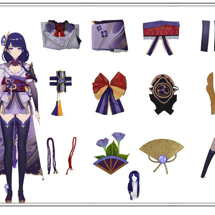 Monenjoy 原神 雷電将軍 コスプレ衣装 変装 仮装 イベント cosplay 学園祭 ハロウィン - Monenjoy