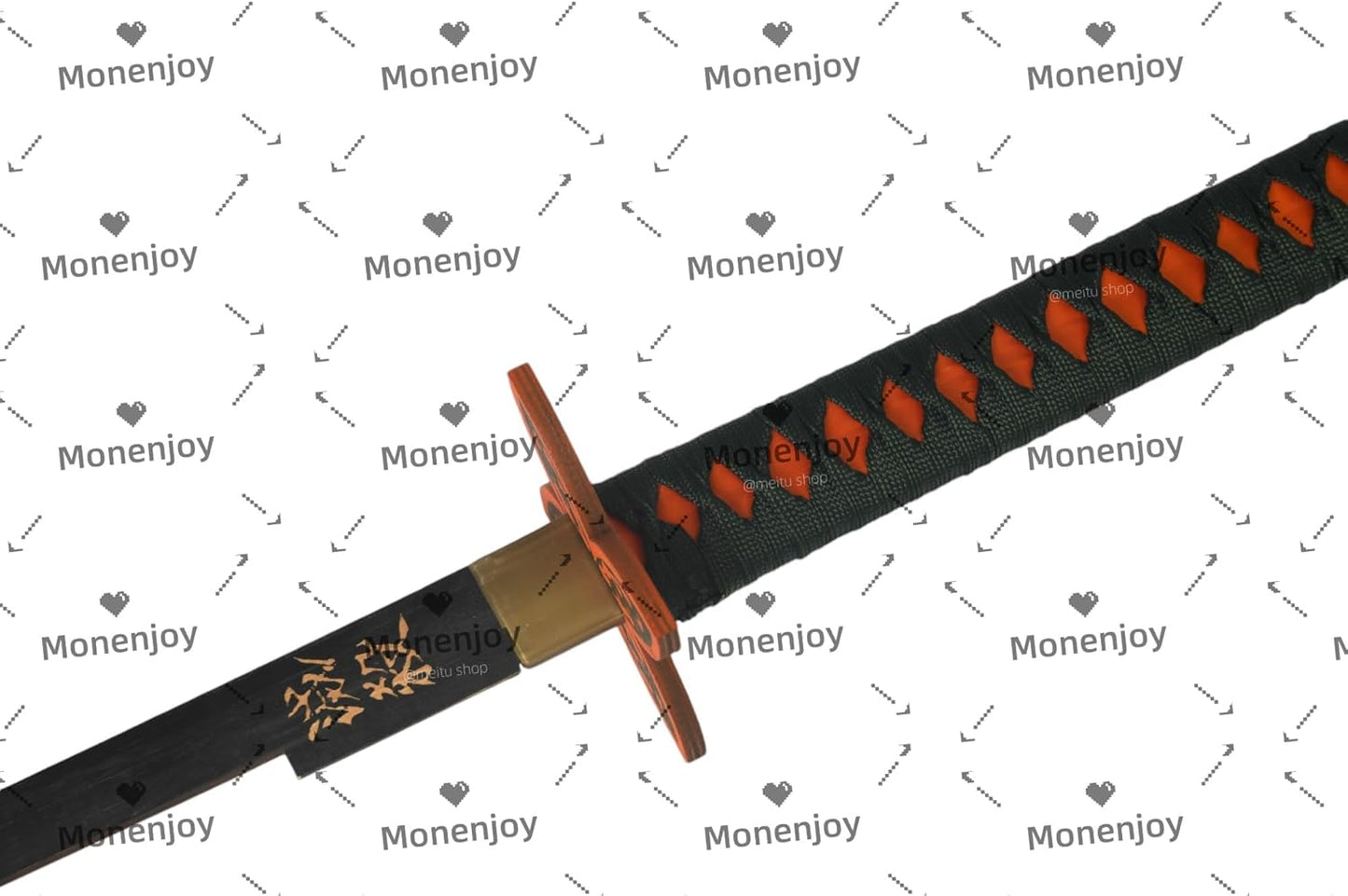 Monenjoy 鬼滅の刃 日輪刀 100cm 武器レプリカ 冨岡 木 撮影 おもちゃ 武器 木 ハロウィン 舞台道具 剣士 コスプレ道具 レプリカ - Monenjoy