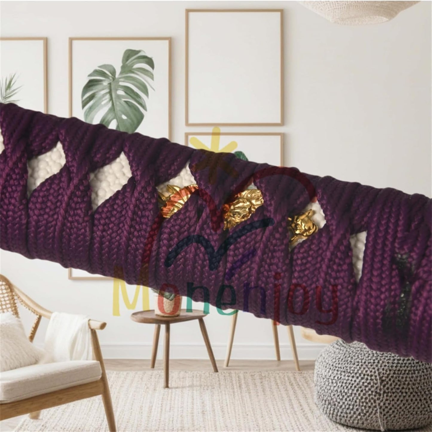 Monenjoy にじさんじ コスプレ道具 剣持刀也 104cm グラデーション紫色の刀鞘 木刃 目貫有り ハロウィン イベント 舞台道具 工芸品 学園祭 - Monenjoy