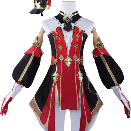 Monenjoy 原神 シュヴルーズ コスプレ衣装  帽子付Chevreuse 礼服 ワンピース 洋服 コスチューム イベント コスプレ ハロウィン 洋風 可愛い 舞台衣装 - Monenjoy