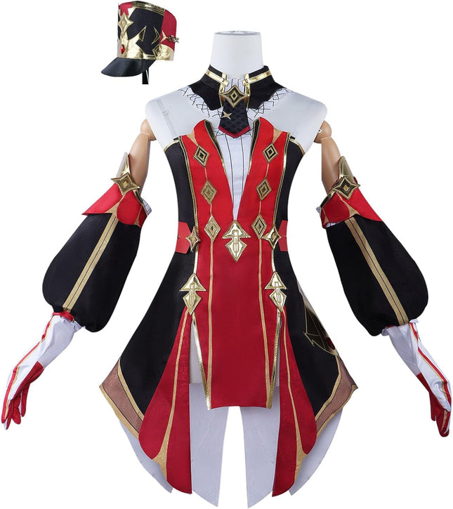 Monenjoy 原神 シュヴルーズ コスプレ衣装  帽子付Chevreuse 礼服 ワンピース 洋服 コスチューム イベント コスプレ ハロウィン 洋風 可愛い 舞台衣装 - Monenjoy