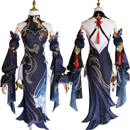 Monenjoy 原神 申鶴 冷花幽露  コスプレ衣装 海灯祭祝い 礼服 ワンピース コスプレ衣装 洋服 コスチューム イベント コスプレ ハロウィン 洋風 可愛い 舞台衣装 - Monenjoy