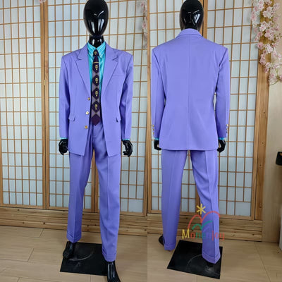 Monenjoy ジョジョの奇妙な冒険 第4部 吉良吉影 コスプレ 制服 ユニフォーム スーツセット ダイヤモンドは砕けない コスチューム イベント 紫色 オーダーメイド可能