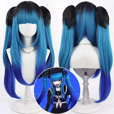 Monenjoy HUNDRED LINE -最終防衛学園 飴宮怠美 80cm ウィッグ ツインテール コスプレ道具 ハイツインテール サイドブレイド ブレイドヘア ハンドレッド カツラ イベント