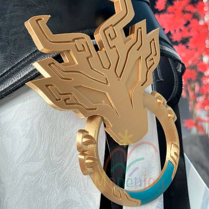 Monenjoy 崩壊スターレイル 丹恒騰荒 コスプレ 黄龍 黄金裔 Dan Heng・Permansor Terrae コスチューム 3d樹脂製手甲付 1.8m尻尾追加 ウィッグ+シューズ追加 ハロウィン ジャカード生地   伏竜