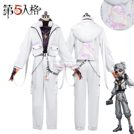 Monenjoy 第五人格×B.Duck 囚人 ルカ・バルサー SSRコラボ衣装 イヤホーン付 グレーと白色 コスプレ衣装 イベントGS1344 - Monenjoy