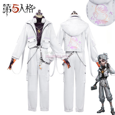 Monenjoy 第五人格×B.Duck 囚人 ルカ・バルサー SSRコラボ衣装 イヤホーン付 グレーと白色 コスプレ衣装 イベントGS1344 - Monenjoy
