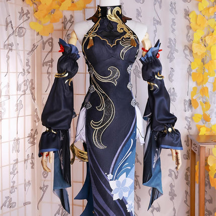 Monenjoy 原神 申鶴 冷花幽露  コスプレ衣装 海灯祭祝い 礼服 ワンピース コスプレ衣装 洋服 コスチューム イベント コスプレ ハロウィン 洋風 可愛い 舞台衣装 - Monenjoy