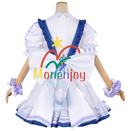 Monenjoy 原神 ラッキンコーヒー コラボ シグウィン メイド服 ワンピース スカート コスプレ道具 可愛い 尻尾付 髪飾り贈 アクセサリー - Monenjoy