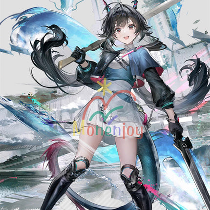 Monenjoy アークナイツ:エンドフィールド  陳千語 コスプレ衣装  チェン・チェンユー コスチューム イベント 尻尾+角付