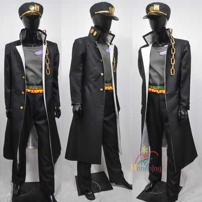 Monenjoy ジョジョの奇妙な冒険 空条承太郎 コスチューム コスプレ衣装 帽子付 イベント 衣装