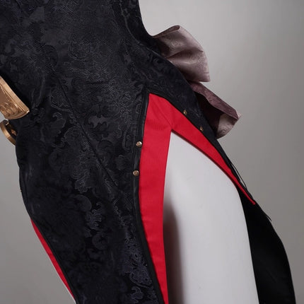 Monenjoy Zenless Zone Zero ชุดคอสเพลย์ถั่วแดง, พนักงานเสิร์ฟติ่มซำ, ชุดกี่เพ้า, ชุดกี่เพ้า, ชุดเดรสวันพีซ, ร้านน้ำชา, ฮาโลวีน