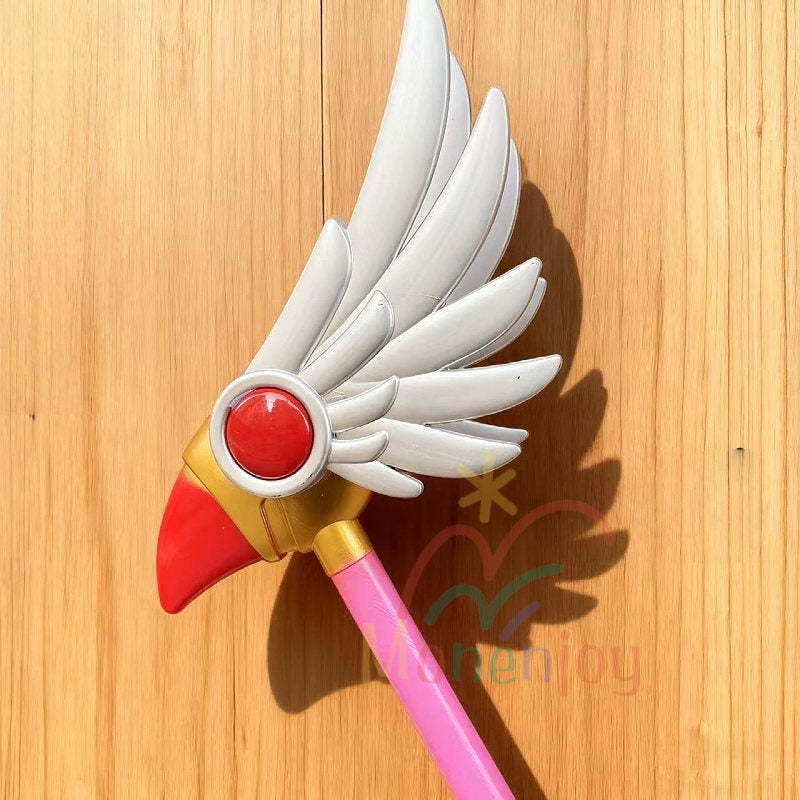 Monenjoy カードキャプターさくら 木之本 桜 魔法法杖 100cm コスプレ道具 封印の杖 星の杖 夢の杖 クロウカード編 仮装 撮影道具 ピンク色 可愛い 子供 大人兼用