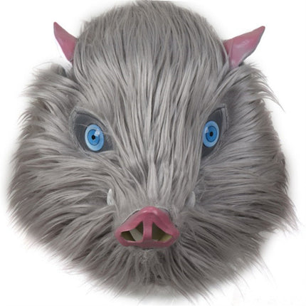 Monenjoy 鬼滅の刃 嘴平伊之助 仮面 マスク コスプレ道具 鬼殺隊 獣 猪の頭皮 コスチューム イベント ハロウィン