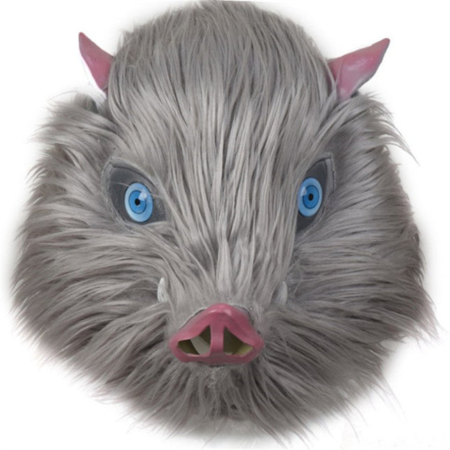 Monenjoy 鬼滅の刃 嘴平伊之助 仮面 マスク コスプレ道具 鬼殺隊 獣 猪の頭皮 コスチューム イベント ハロウィン