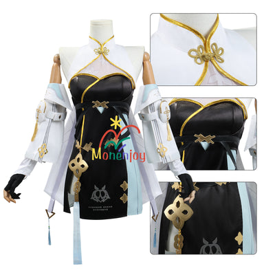 Monenjoy 鳴潮 白芷 コスプレ びゃくし コスチューム ワンピース かわいい 髪飾り+イヤリング付 - Monenjoy