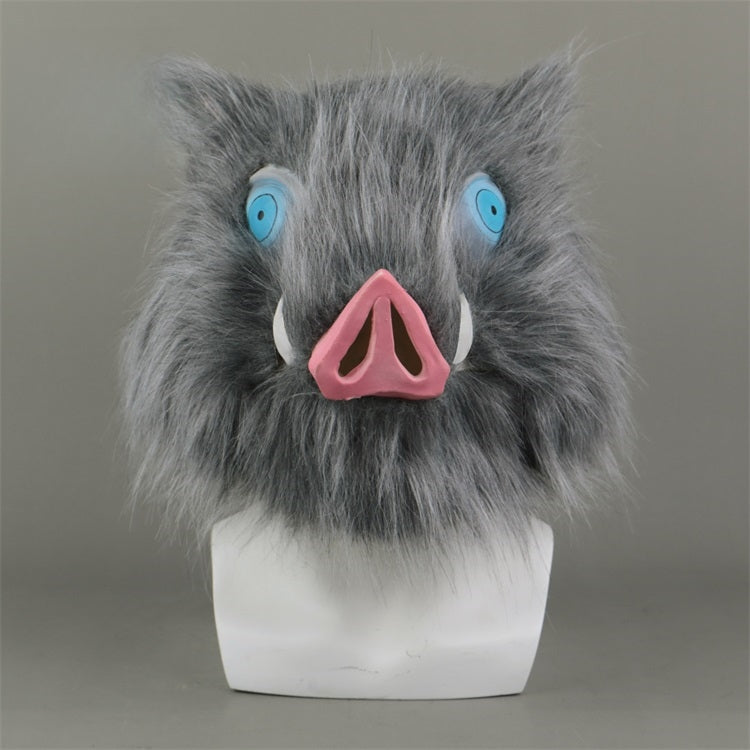 Monenjoy 鬼滅の刃 嘴平 伊之助 猪 猪の被り物 鋼鐵塚 蛍(はがねづか ほたる) 刀鍛冶 きめつのやいば 和風の剣戟奇譚[ - Monenjoy