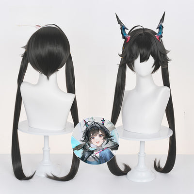Monenjoy アークナイツ:エンドフィールド 陳千語 チェン・チェンユー コスプレ ポニーテール80cm 鬢30cm ウィッグ カツラ フルウィッグ イベント