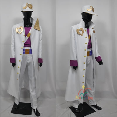 Monenjoy ジョジョの奇妙な冒険 第3部 スターダストクルセイダース 空条承太郎 コスプレ衣装 白色セット コスチューム イベント