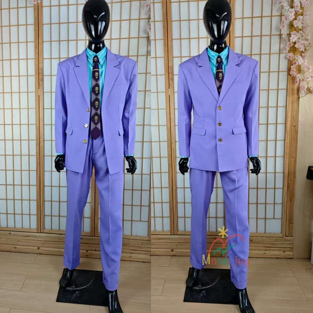Monenjoy ジョジョの奇妙な冒険 第4部 吉良吉影 コスプレ 制服 ユニフォーム スーツセット ダイヤモンドは砕けない コスチューム イベント 紫色 オーダーメイド可能