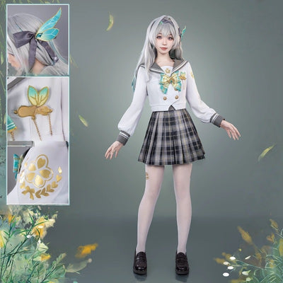Monenjoy 崩壊スターレイル ホタル「春の贈り物」 制服 セーラー服 スカート かわいい コスチューム