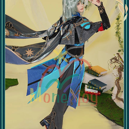 Monenjoy 崩壊スターレイル アナイクス コスプレ Anaxa 豪華 アナクサゴラス コスプレ衣装 金属製腰飾り 刺繍花紋 イベント コスチューム 仮装  - Monenjoy