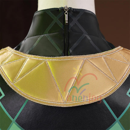 Monenjoy 原神 ネフェル コスプレ衣装 Nefer  ベルベット生地 3d樹脂製パーツ ナドクライ / 秘聞の館 コスチューム 耳飾り付