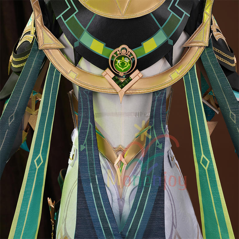 Monenjoy 原神 ネフェル コスプレ衣装 Nefer ベルベット生地 3d樹脂製パーツ ナドクライ / 秘聞の館 コスチューム 耳飾り付