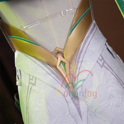 Monenjoy 原神 ネフェル コスプレ衣装 Nefer  ベルベット生地 3d樹脂製パーツ ナドクライ / 秘聞の館 コスチューム 耳飾り付