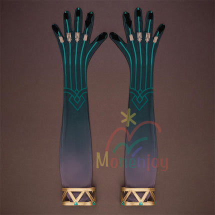 Monenjoy 原神 ネフェル コスプレ衣装 Nefer  ベルベット生地 3d樹脂製パーツ ナドクライ / 秘聞の館 コスチューム 耳飾り付